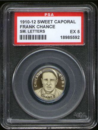 1910 P2 Sweet Caporal Pin Frank Chance SL PSA 5 Cubs  